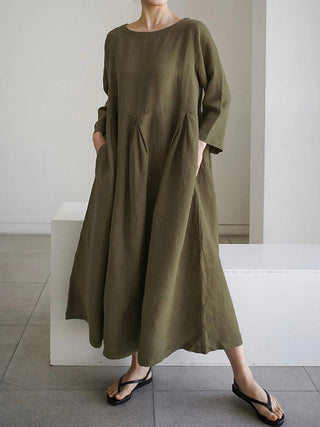 Women's Long Sleeve A-Line Maxi Dress