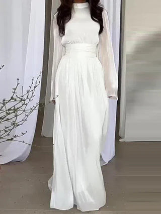 Women's Long Sleeve A-Line Maxi Dress