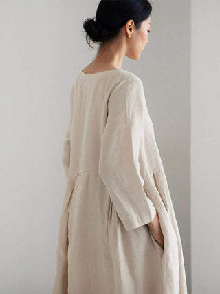 Women's Long Sleeve A-Line Maxi Dress