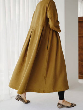 Women's Long Sleeve A-Line Maxi Dress