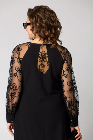Women's Long Sleeve A-Line Midi Dress