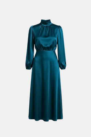 Women's Long Sleeve A-Line Midi Dress