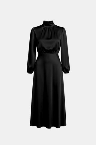 Women's Long Sleeve A-Line Midi Dress