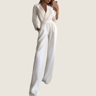 Women's Long-Sleeve Blazer Jumpsuit