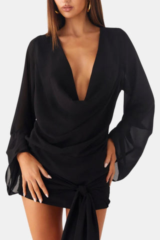 Women's Long Sleeve Cocktail Mini Dress