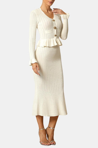 Women's Long Sleeve Fit & Flare Midi Dress