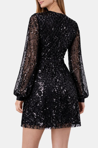 Women's Long Sleeve Fit & Flare Mini Dress