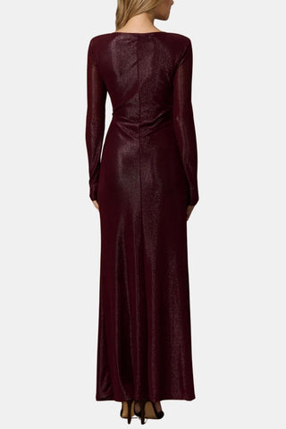 Women's Long Sleeve Knot Front Maxi Dress