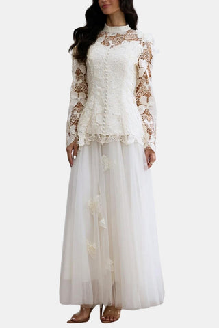 Women's Long Sleeve Lace Maxi Dress