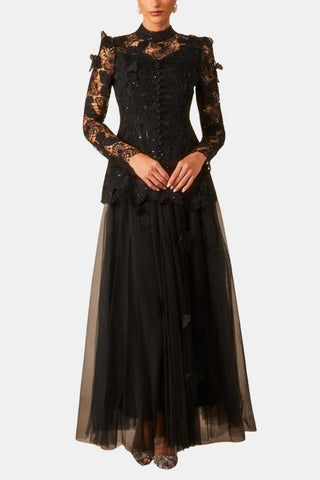 Women's Long Sleeve Lace Maxi Dress