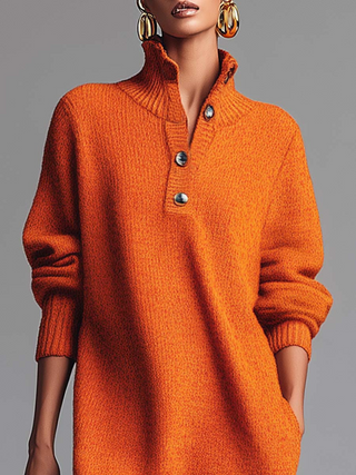 Women's Long Sleeve Midi Sweater Dress