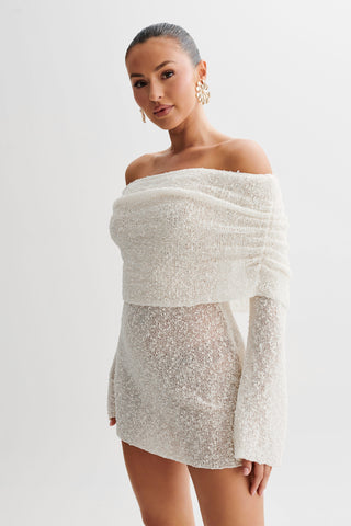 Women's Long Sleeve Off-Shoulder Mini Bodycon Dress