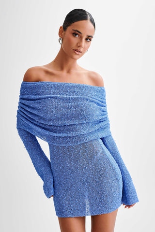 Women's Long Sleeve Off-Shoulder Mini Bodycon Dress