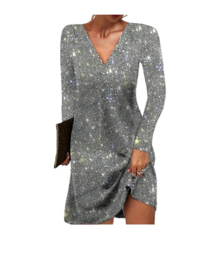 Women's Long Sleeve Sequin Mini Dress