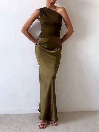 Women's One Shoulder Bodycon Maxi Dress