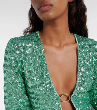 Women's Plunge Sequin Mini Dress