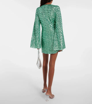 Women's Plunge Sequin Mini Dress