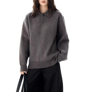 Women's Polo Ribbed Knit Sweater