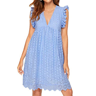 Women's Ruffle Sleeve A-Line Mini Dress