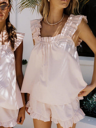 Women's Ruffle Trim Two-Piece Set