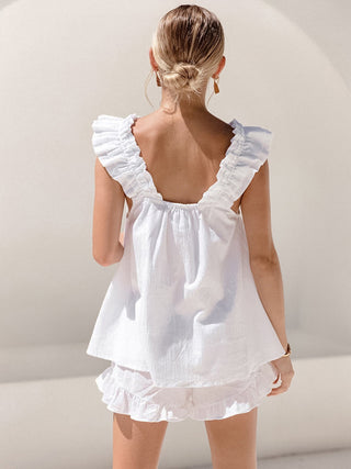 Women's Ruffle Trim Two-Piece Set