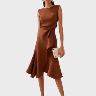 Women's Sleeveless Wrap Midi Dress
