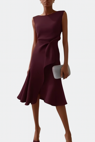 Women's Sleeveless Wrap Midi Dress