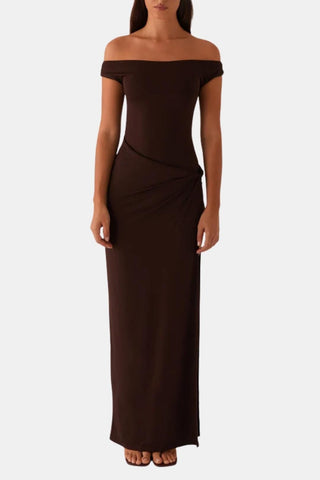Women's Slit Off-Shoulder Maxi Dress