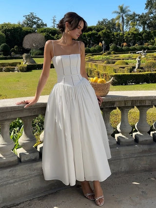 Women's Spaghetti Strap A-Line Midi Dress