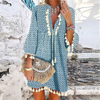Women's Tassel Boho Mini Dress