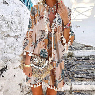 Women's Tassel Boho Mini Dress
