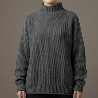 Women's Textured Mock Neck Sweater