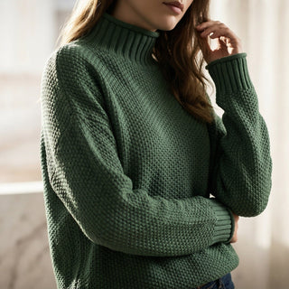 Women's Textured Mock Neck Sweater