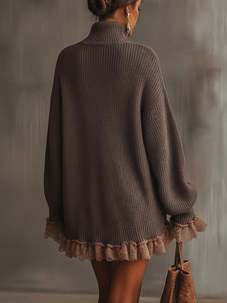 Women's Turtleneck Mini Sweater Dress