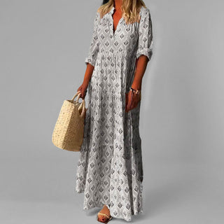 Women's V-Neck A-Line Maxi Dress