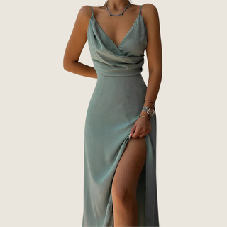 Women's V-Neck Slip Midi Dress