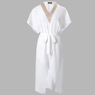 Women's V-Neck Wrap Midi Dress