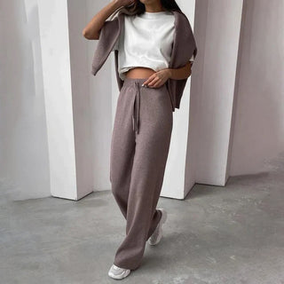 Women's Wide Leg Pant Set