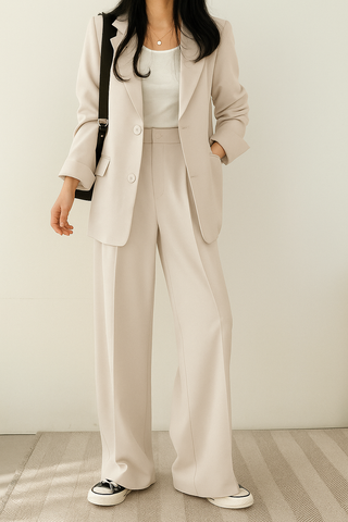 Women's Wide Leg Pant Suit Set