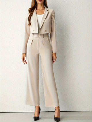 Women's Wide Leg Pant Suit Set