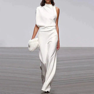 Women's Wide Leg Sleeveless Pant Set