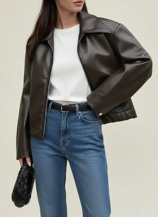 Women's Collared Cropped Jacket