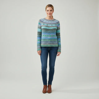 Women's Textured Stripe Crewneck Pullover Sweater
