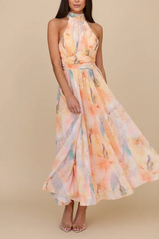 Women's Floral A-Line Maxi Dress