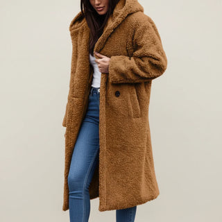 Women's Long Hooded Teddy Winter Coat