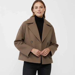 Women's Cropped Trench-Style Peacoat