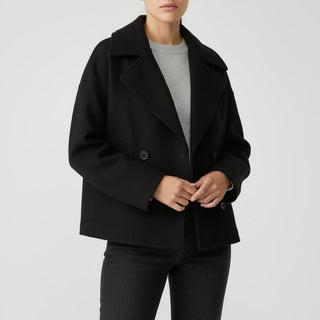 Women's Cropped Trench-Style Peacoat