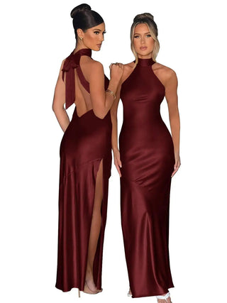 Women's Halter Evening Maxi Dress